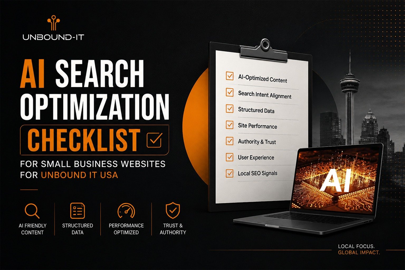 AI Search Optimization Checklist for Small Business Websites by Unbound IT USA