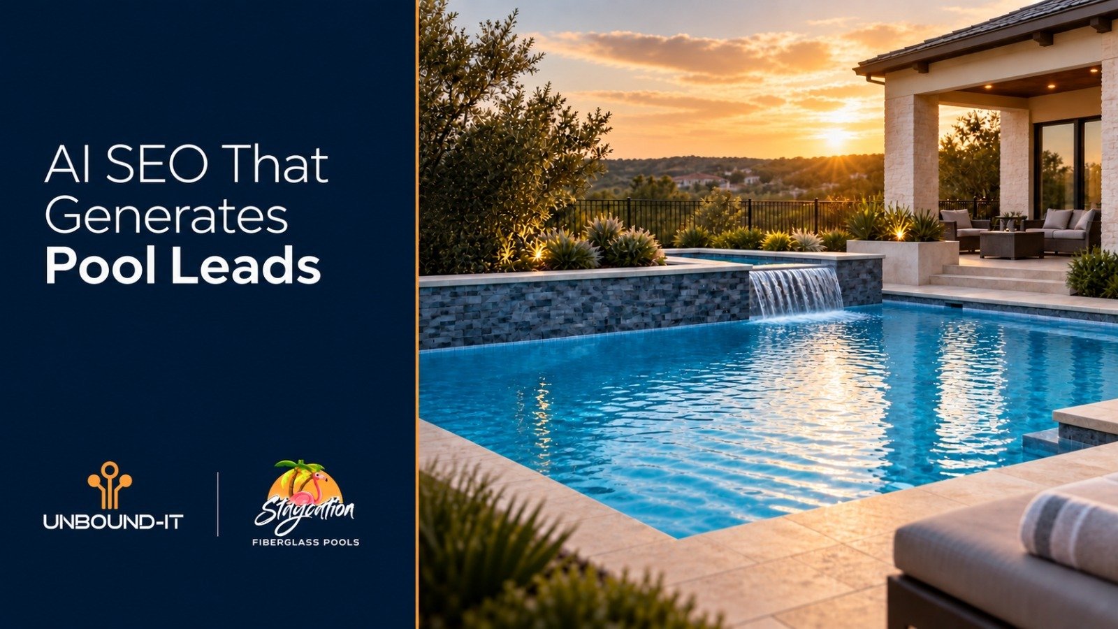AI SEO strategy generating pool leads for a fiberglass pool business
