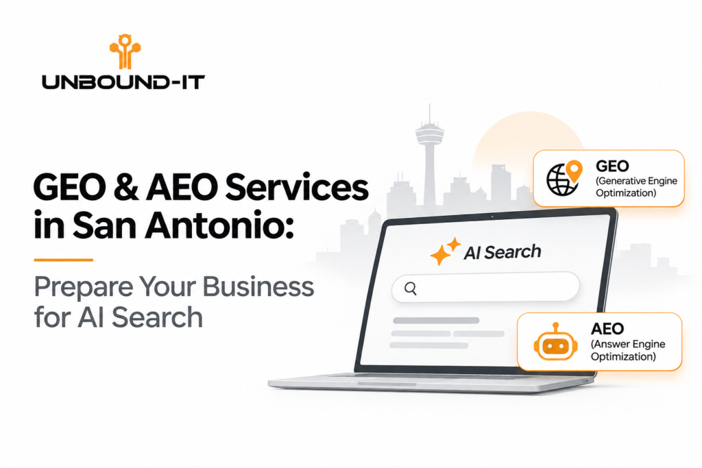 Unbound-IT GEO and AEO services in San Antonio to help businesses improve visibility in AI search results.